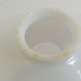 Vintage lampshade in white opaline glass with a transparent serrated edge – Globe