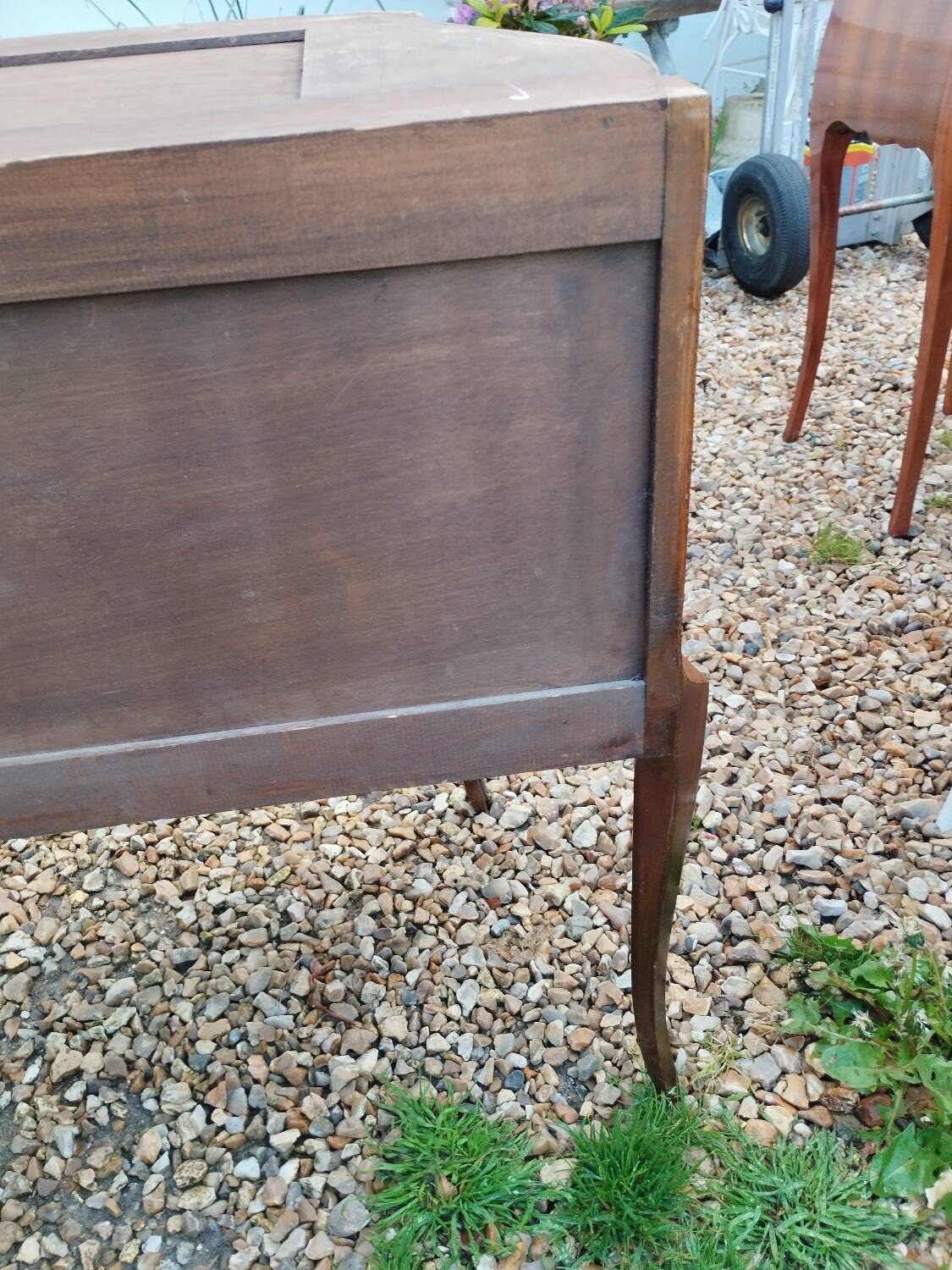 Commode ancienne marqueterie style louis xvi plateau marbre