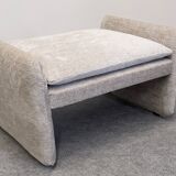 Velvet ottoman footstool by Steiner, France circa 1970