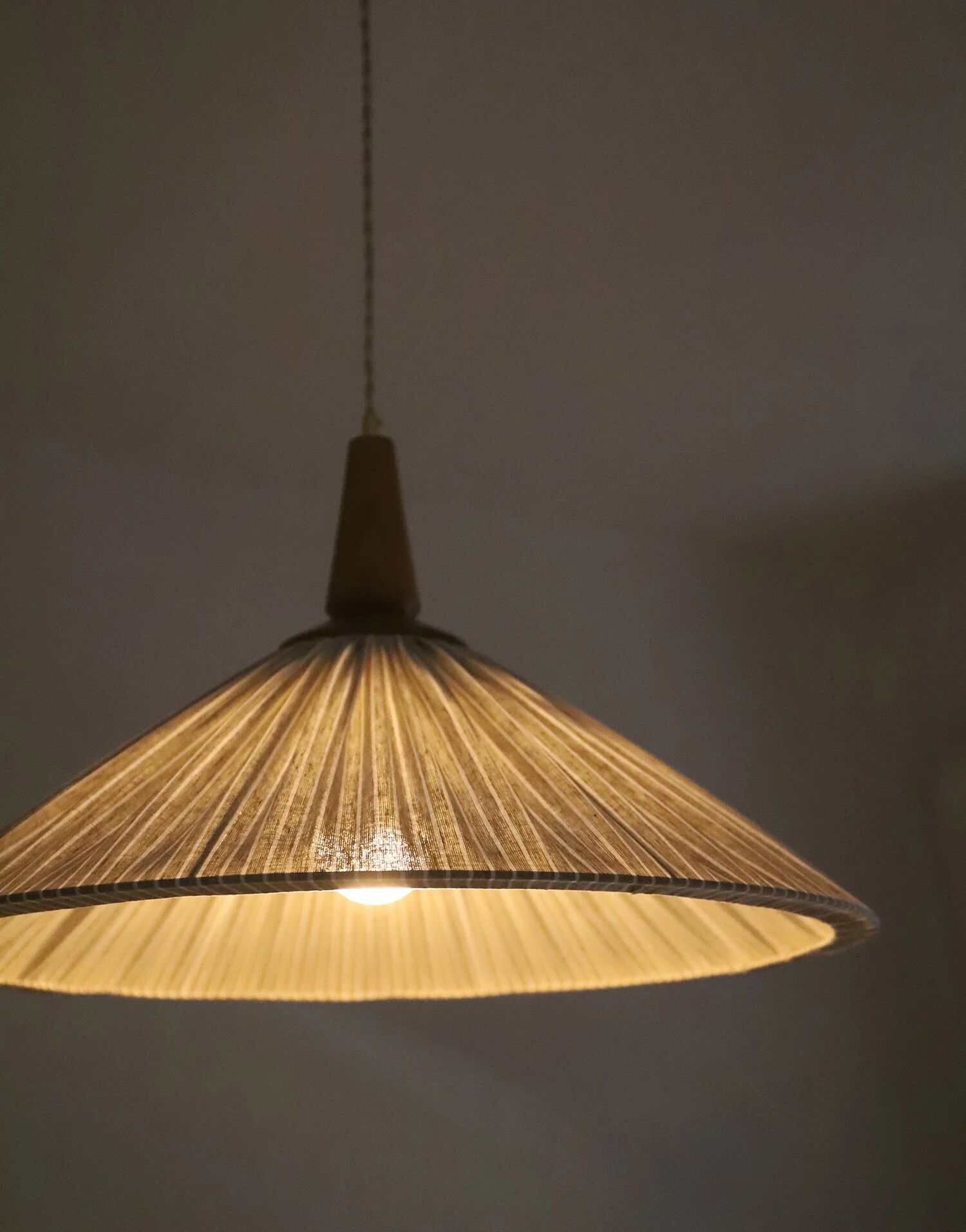 Suspension ELEONORE — 60 cm, striped olive linen and cotton