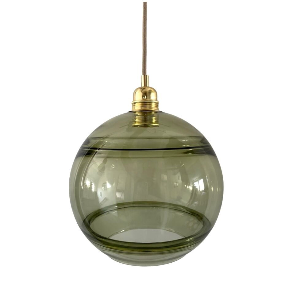 Vintage olive green pendant lamp