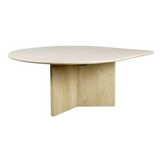 Table basse en forme de goutte en travertin, années 1990