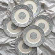 6 iron earthenware flat plates "Renaissance" Creil et Montereau