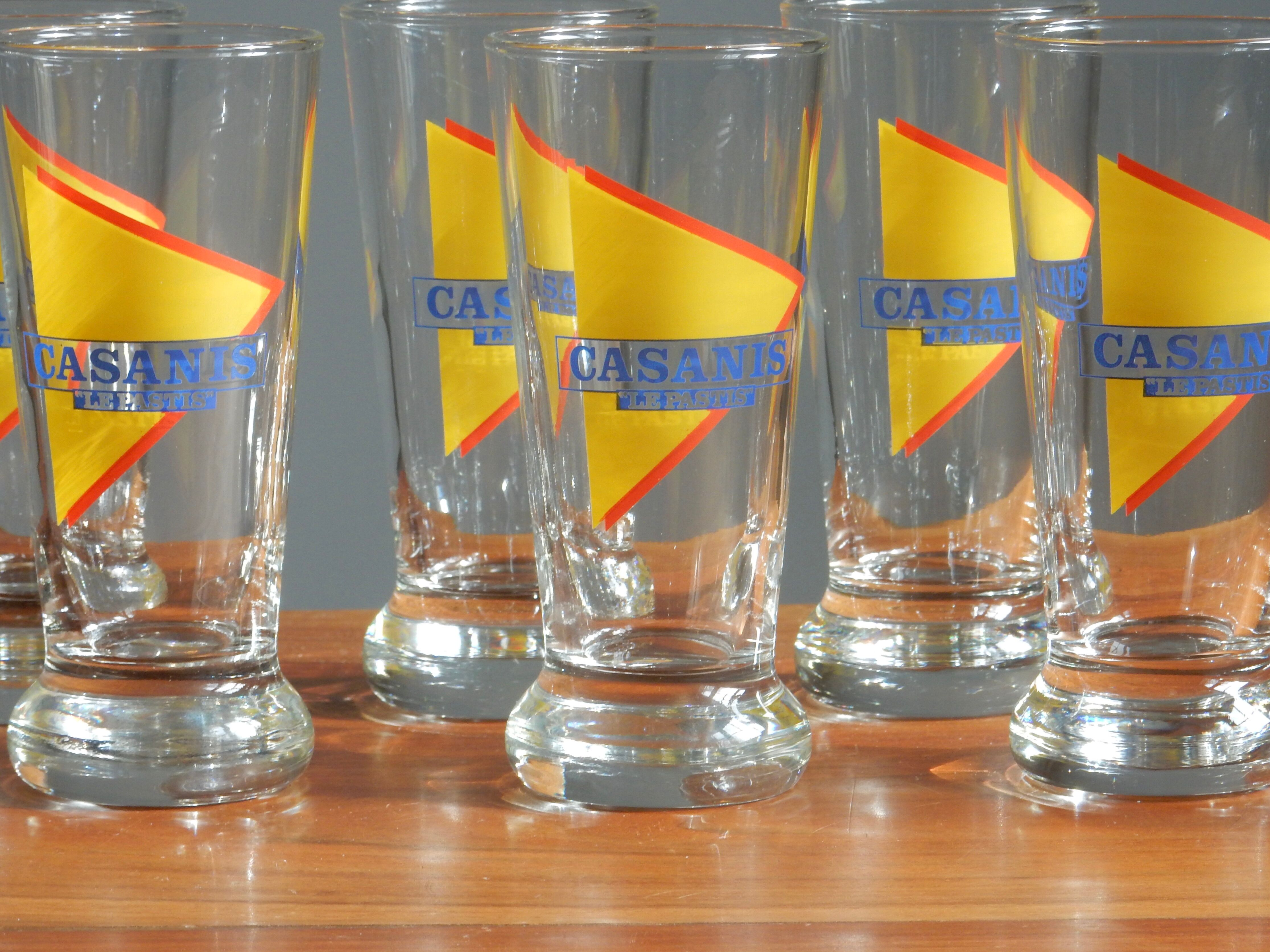6 glasses Cazanis Pastis French