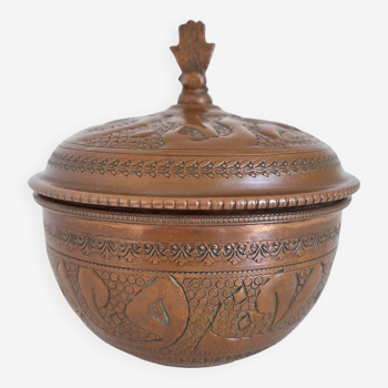Vintage round copper box
