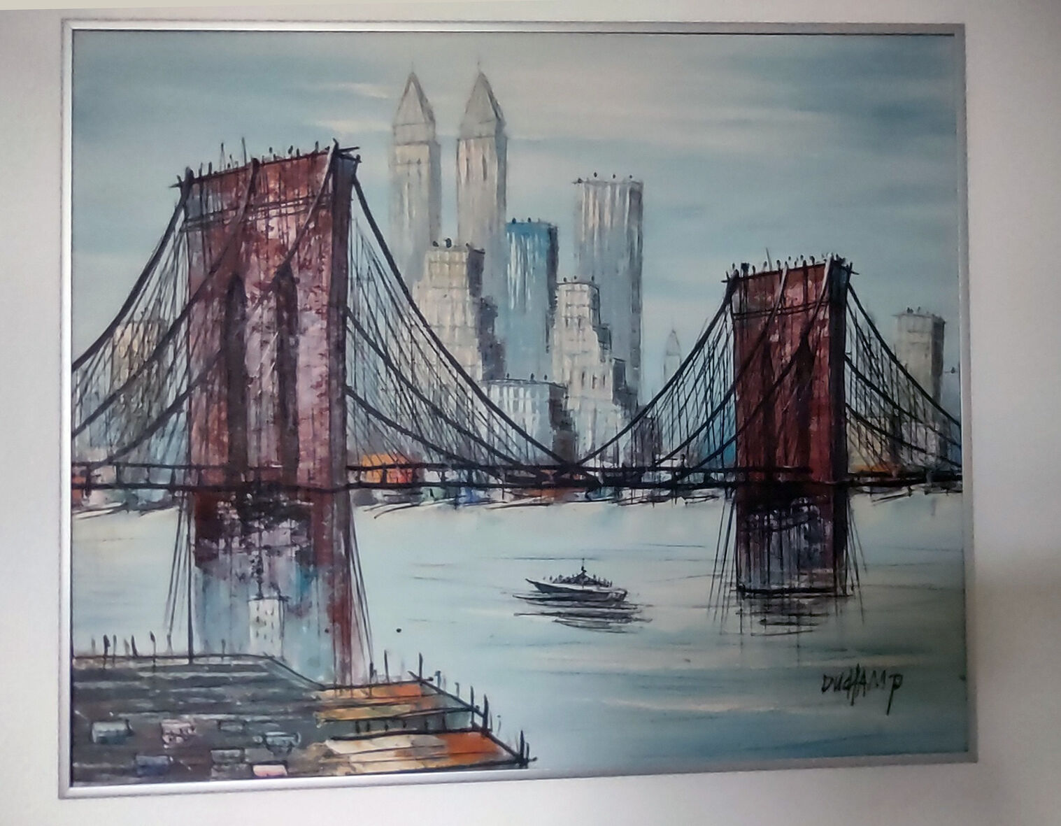 Painting the Brooklyn Bridge by Suzanne Duchamp