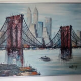 Painting the Brooklyn Bridge by Suzanne Duchamp
