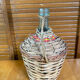 Old Dame Jeanne Bottle Glass + Woven Rattan Vintage #E527