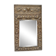 Bevelled mirror from the 1930s in repoussé brass.