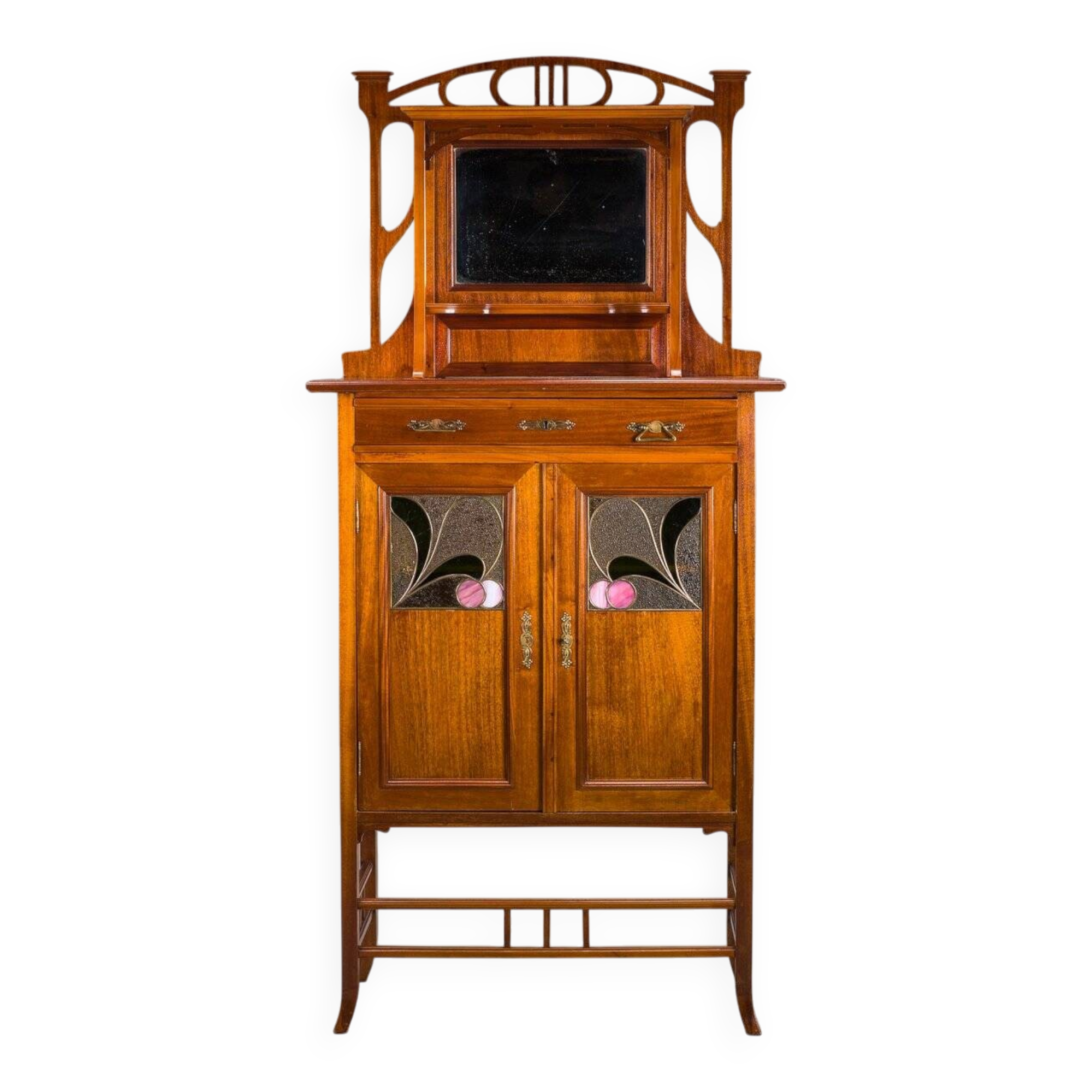 Art Nouveau cabinet with mirror, 1890s