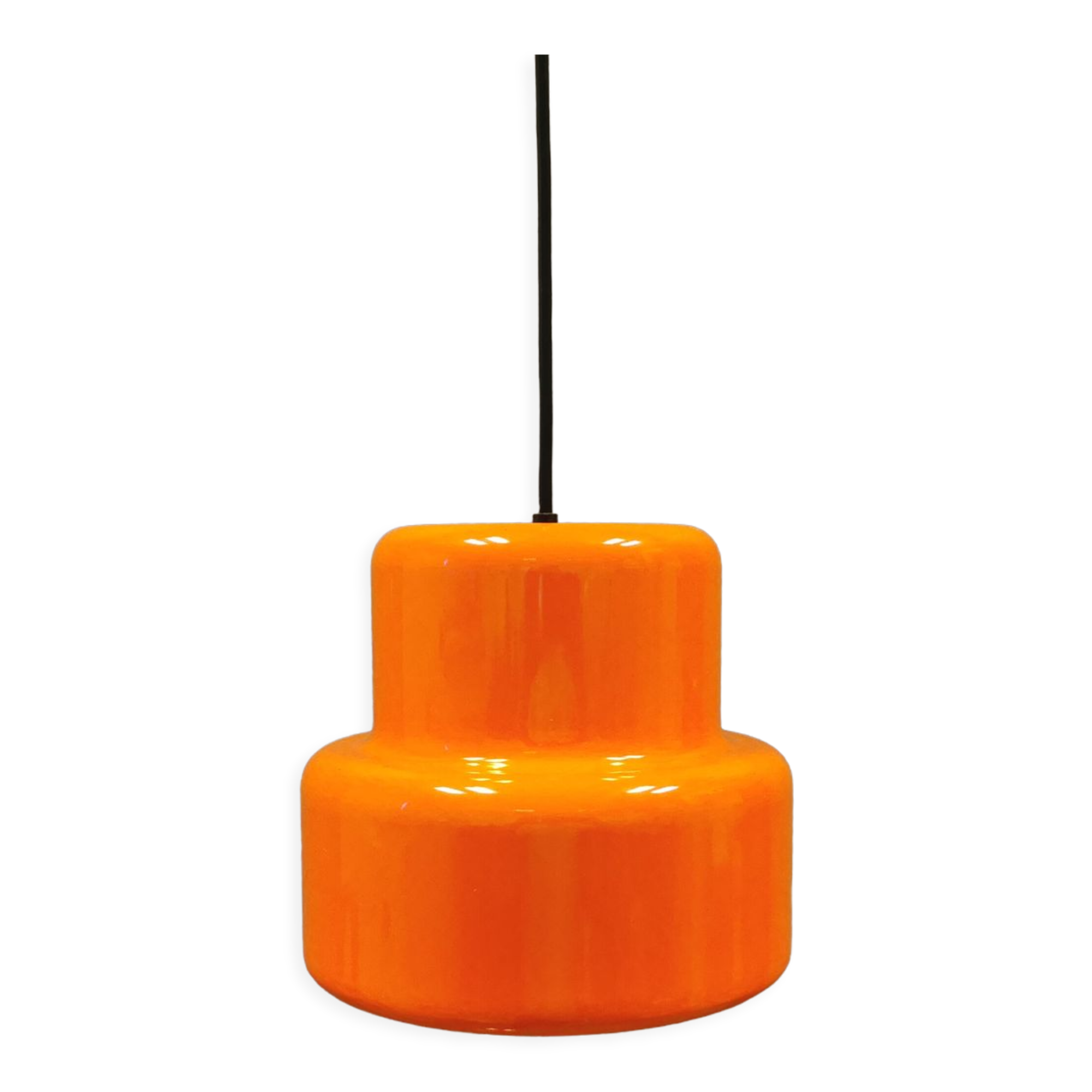 Mini poker hanging lamp in orange original colour  Jo Hammerborg