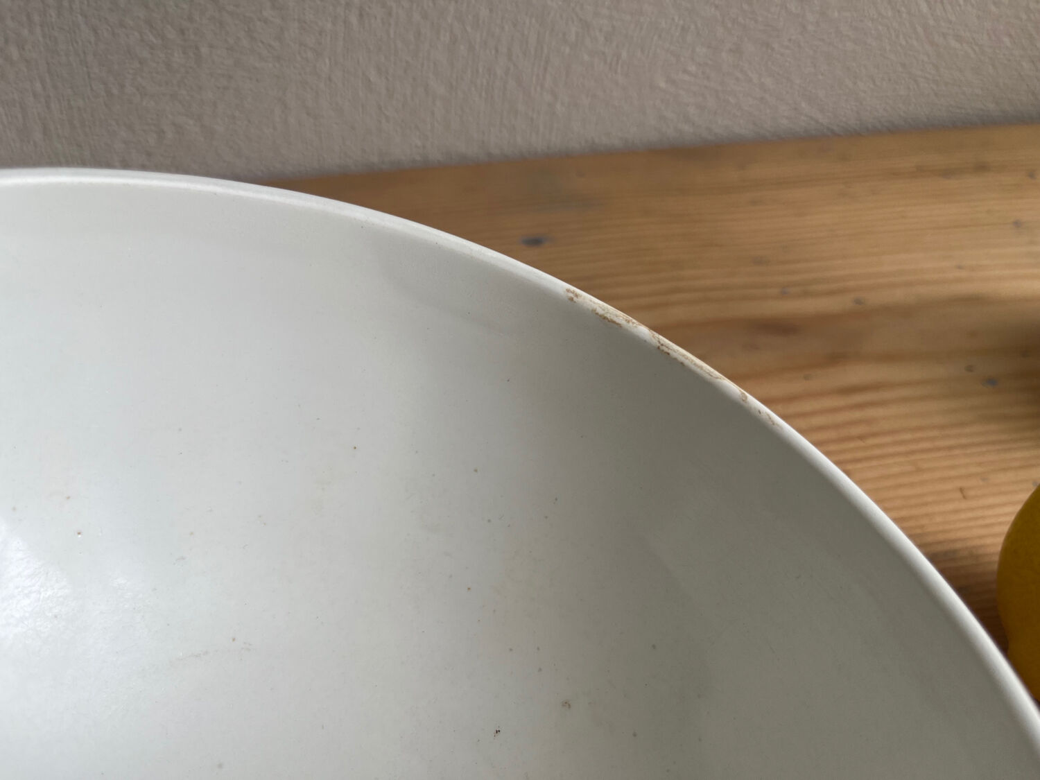 Antique faceted bowl on earthenware pedestal