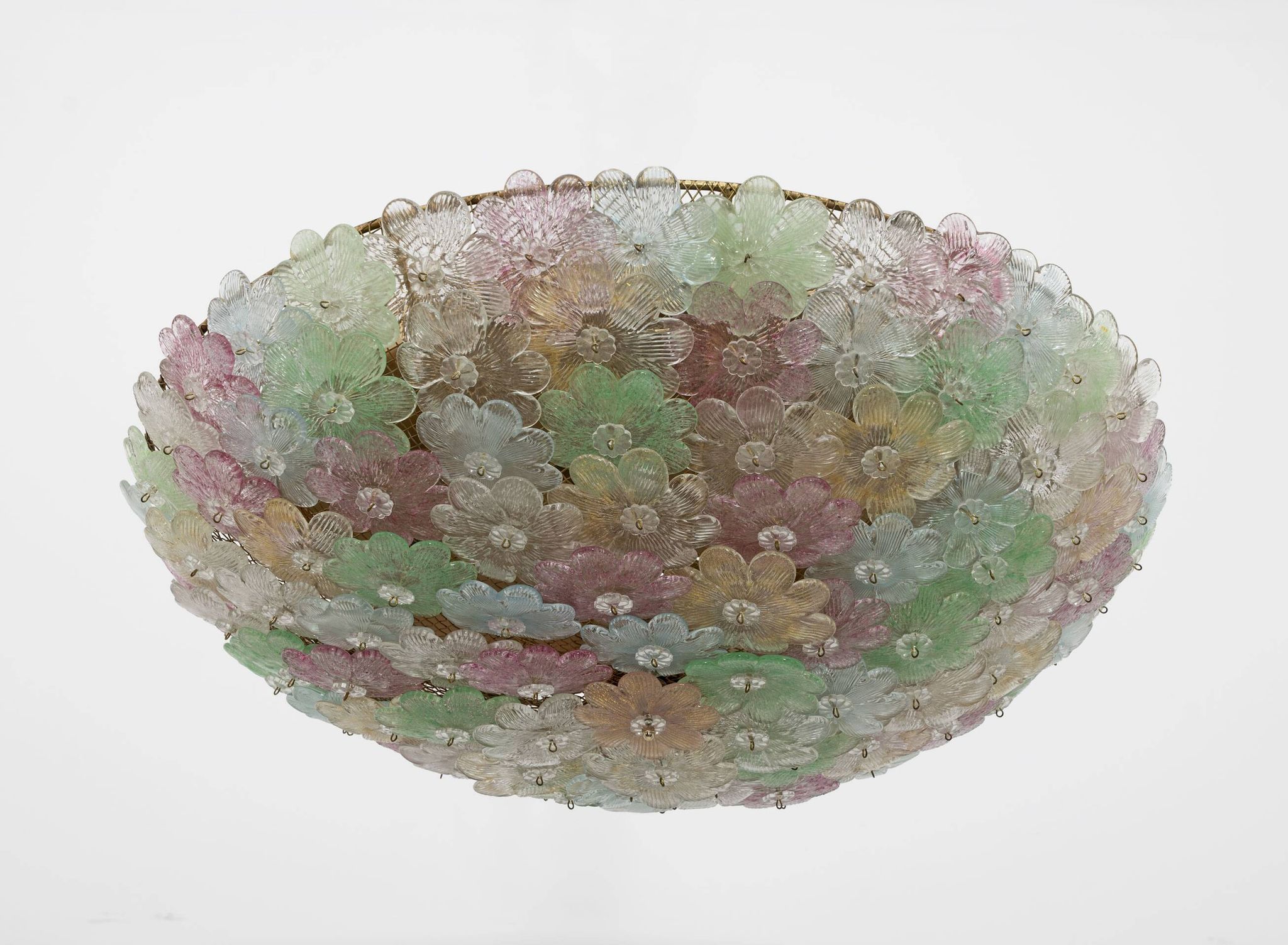 Attributed to Barovier & Toso Mid-century Modern Murano Glass Ceiling Light