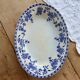 Antique oval plate, Dresden porcelain, blue and white – Baroque floral decoration