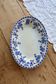 Antique oval plate, Dresden porcelain, blue and white – Baroque floral decoration
