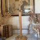 Mazda style beech and brass lamp base