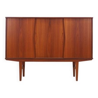 Buffet haut en teck, design danois, années 1970, production : Danemark