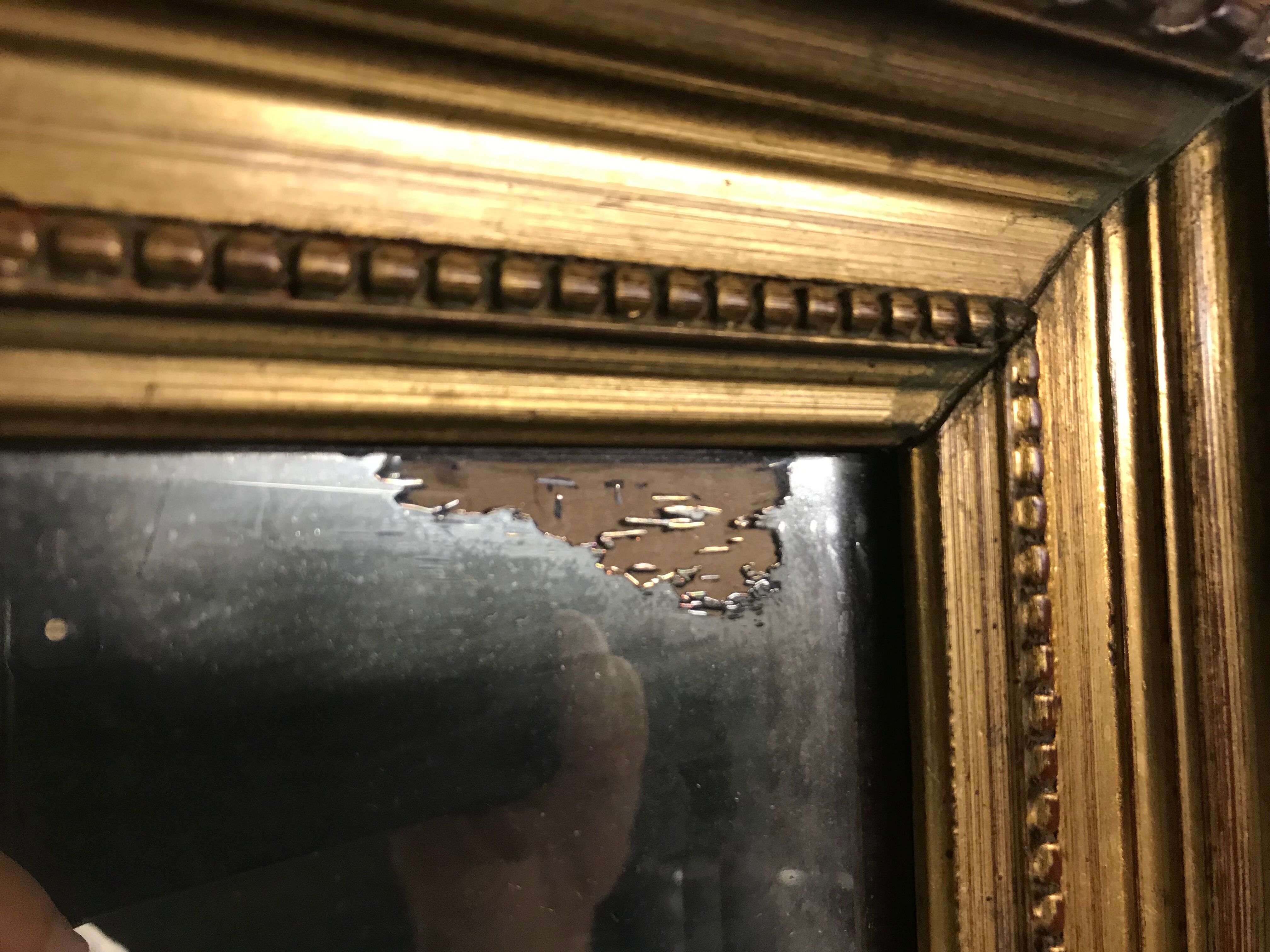 Mirror between two golden Louis XVI 58x159cm