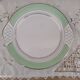 Pie dish with ears in water green and golden frieze l'Amandinoise