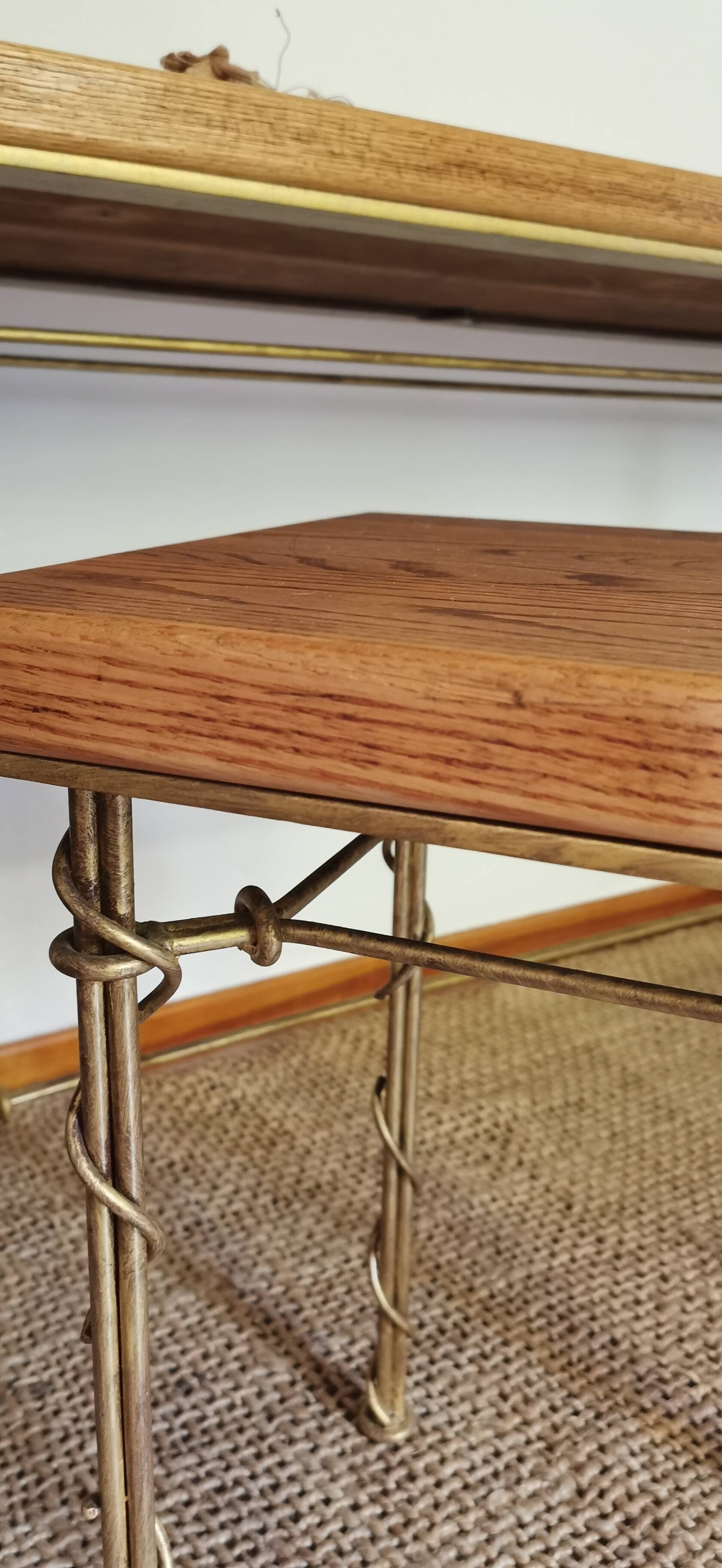 Console et table d'appoint en fer forgé imitant le lierre