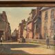 Oil on canvas 20th century street scene by Jacques Louis Barcat