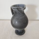 Grey/Black ceramic pitcher signed TL Corti - height 25cm