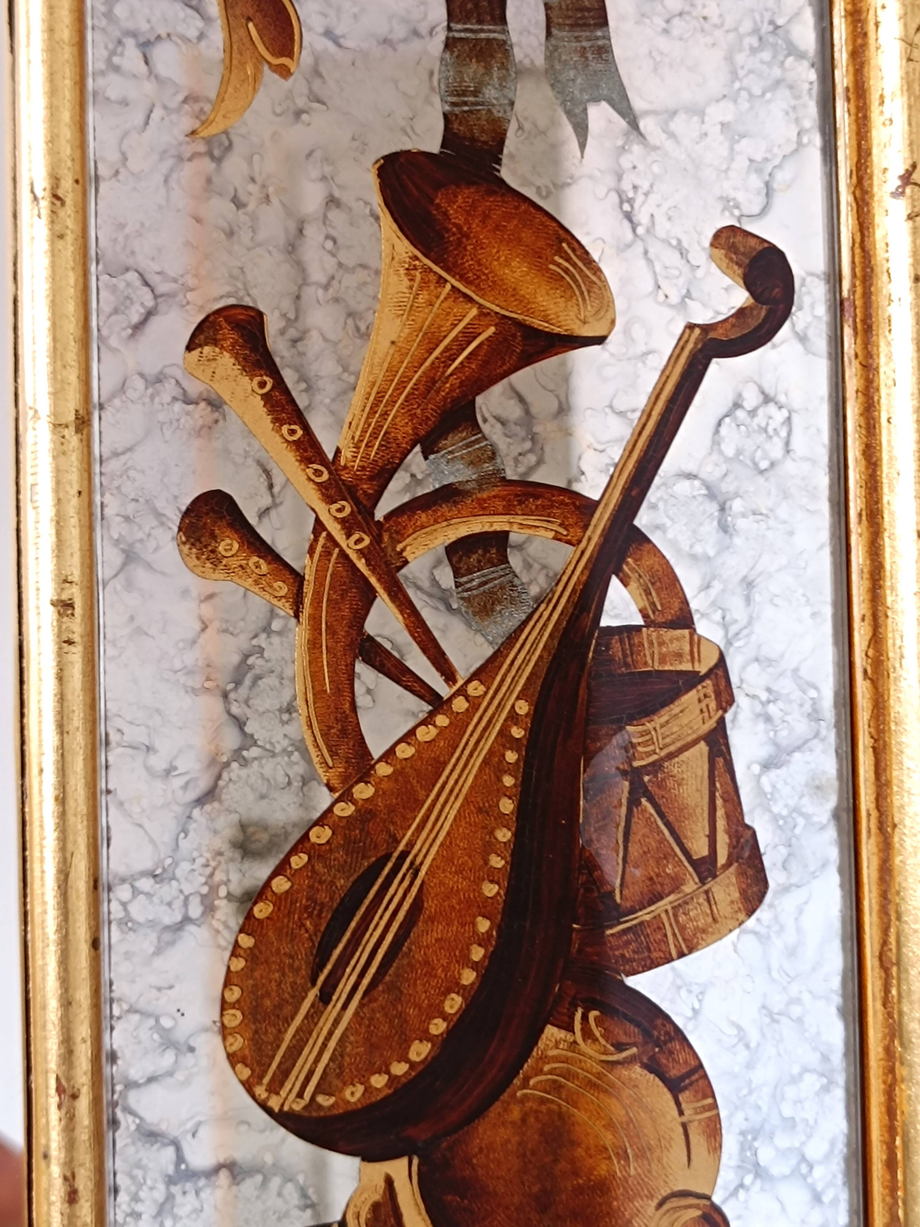 Eglomised glass mirror 75 X 60 cm