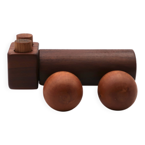 Jouet en bois sur roulettes,