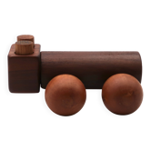 Wooden toy on wheels: caterpillar, 1970s