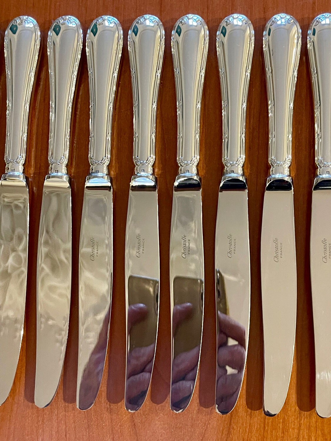 Christofle 48-piece flatware ribbon set, near mint condition