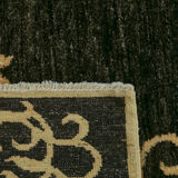 Hand-knotted anatolian antique 1970s 213 cm x 298 cm black wool carpet