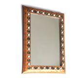Rectangular enameled copper wall mirror signed Michel