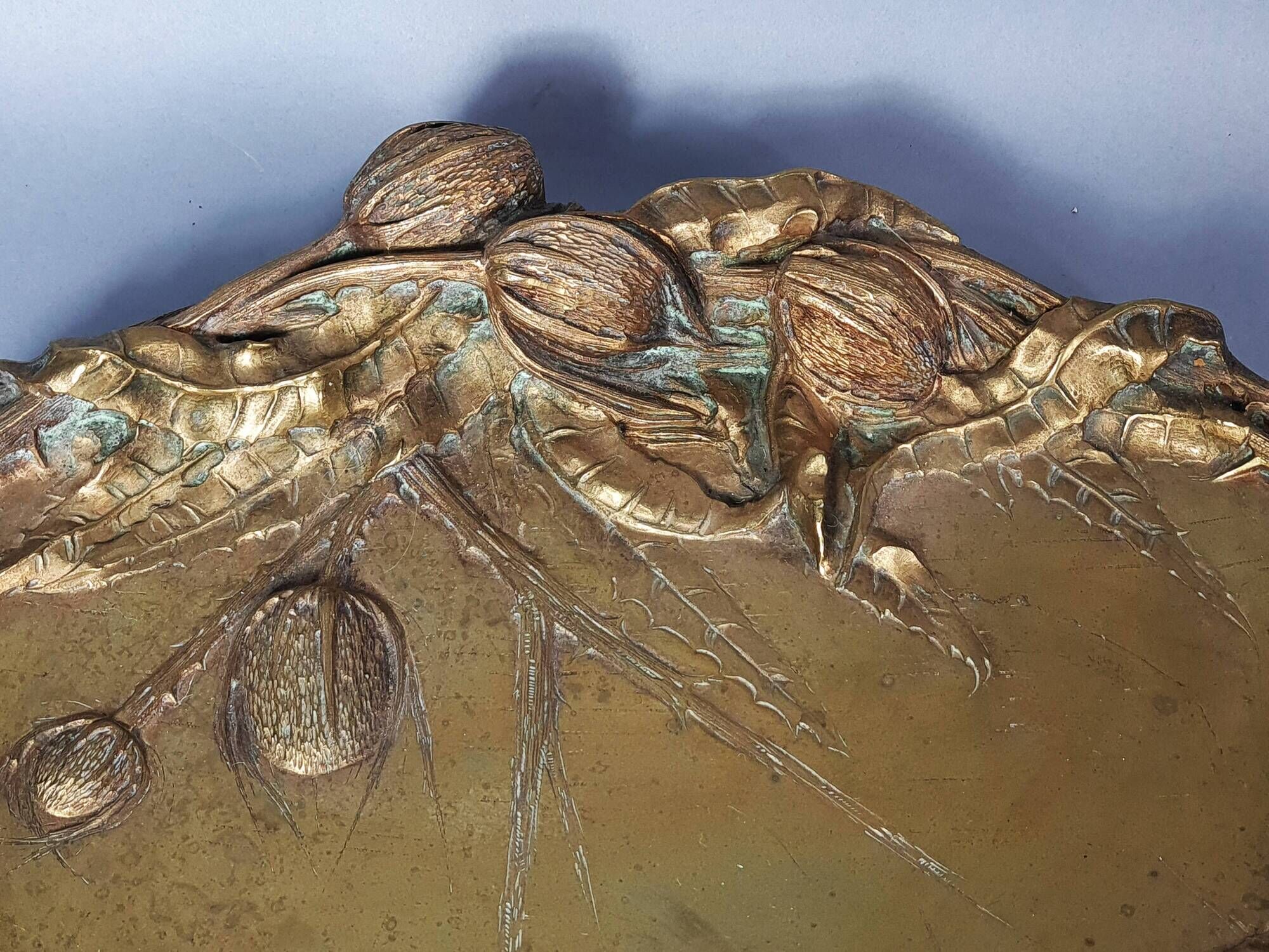 A. Marionnet Art Nouveau centerpiece gilt bronze, signed 41x30 cm C