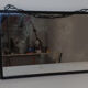 Vintage black metal mirror 34X28cm