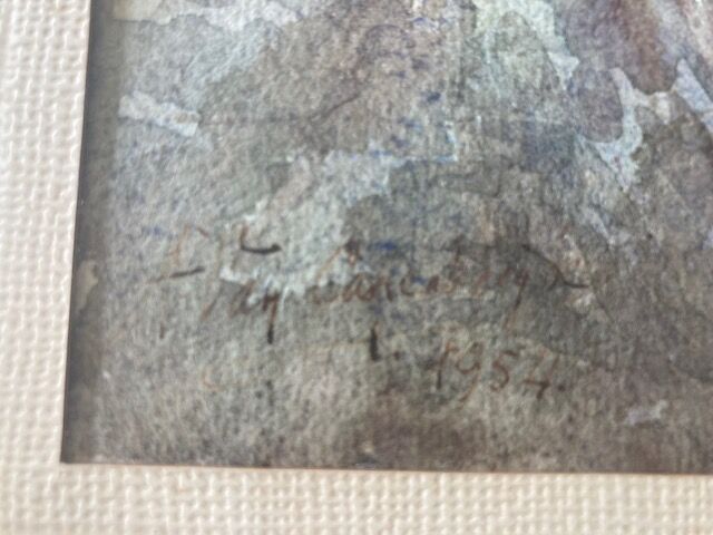 Watercolor 1954 signed