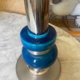Lamp foot in ceramic and chrome 70s