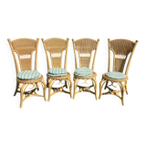 Very beautiful set of 4 antique rattan chairs. Luxury model, perfect condition.