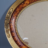 Old oval frame gilded stucco wood 50.5x40 cm, leaf 40x29.8 cm circa 1930 SB