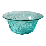 Vintage Teal Glass Fruit Bowl: Mid-Century Modern Pukeberg Sweden