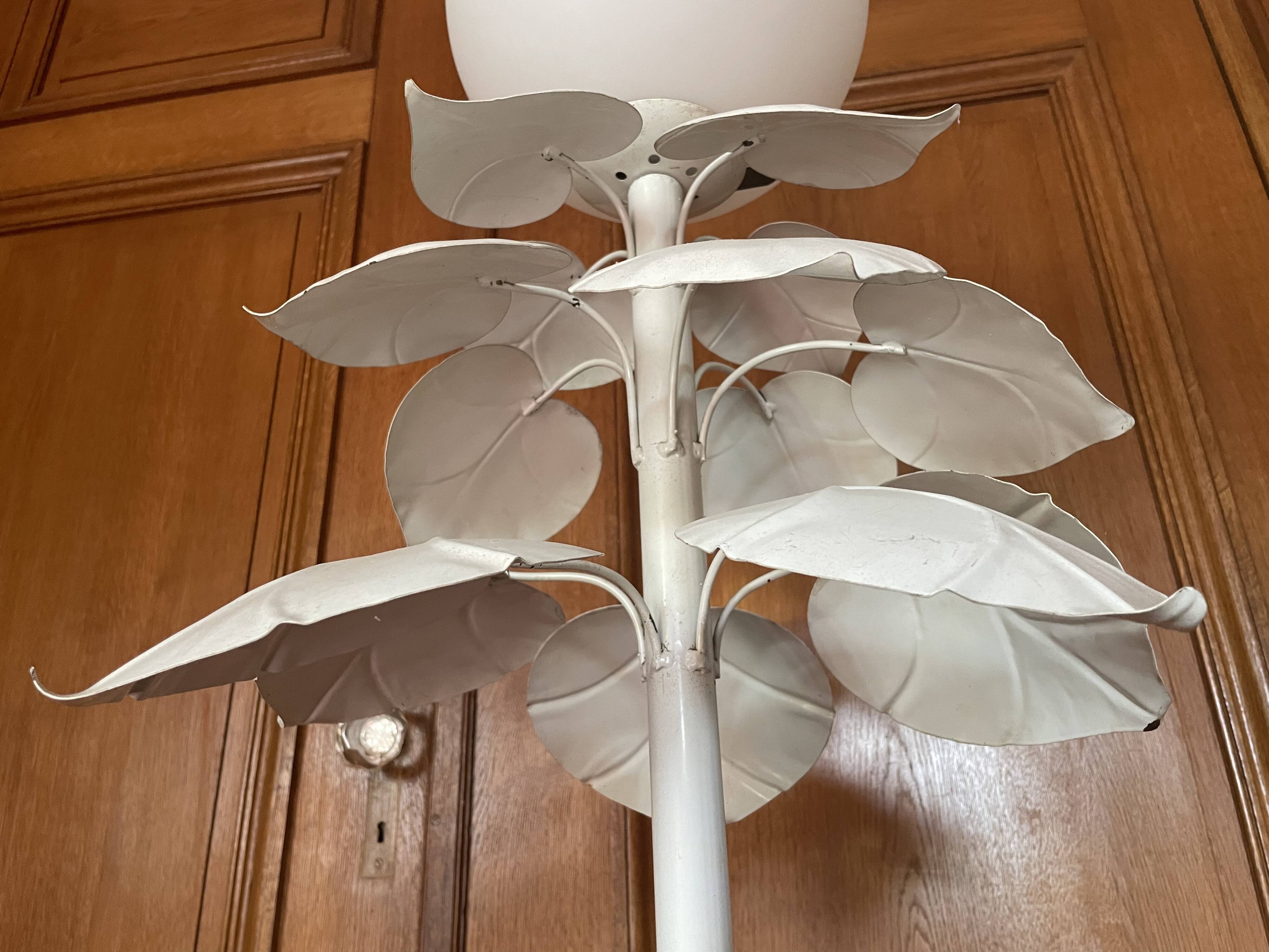 Vintage metal leaf floor lamp