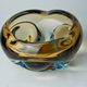Brown and blue Sommerso ashtray by Seguso, Murano glass, Italy, 1970