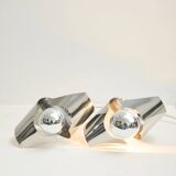 Pair of chrome wall lights, Space Age, 1970-1980