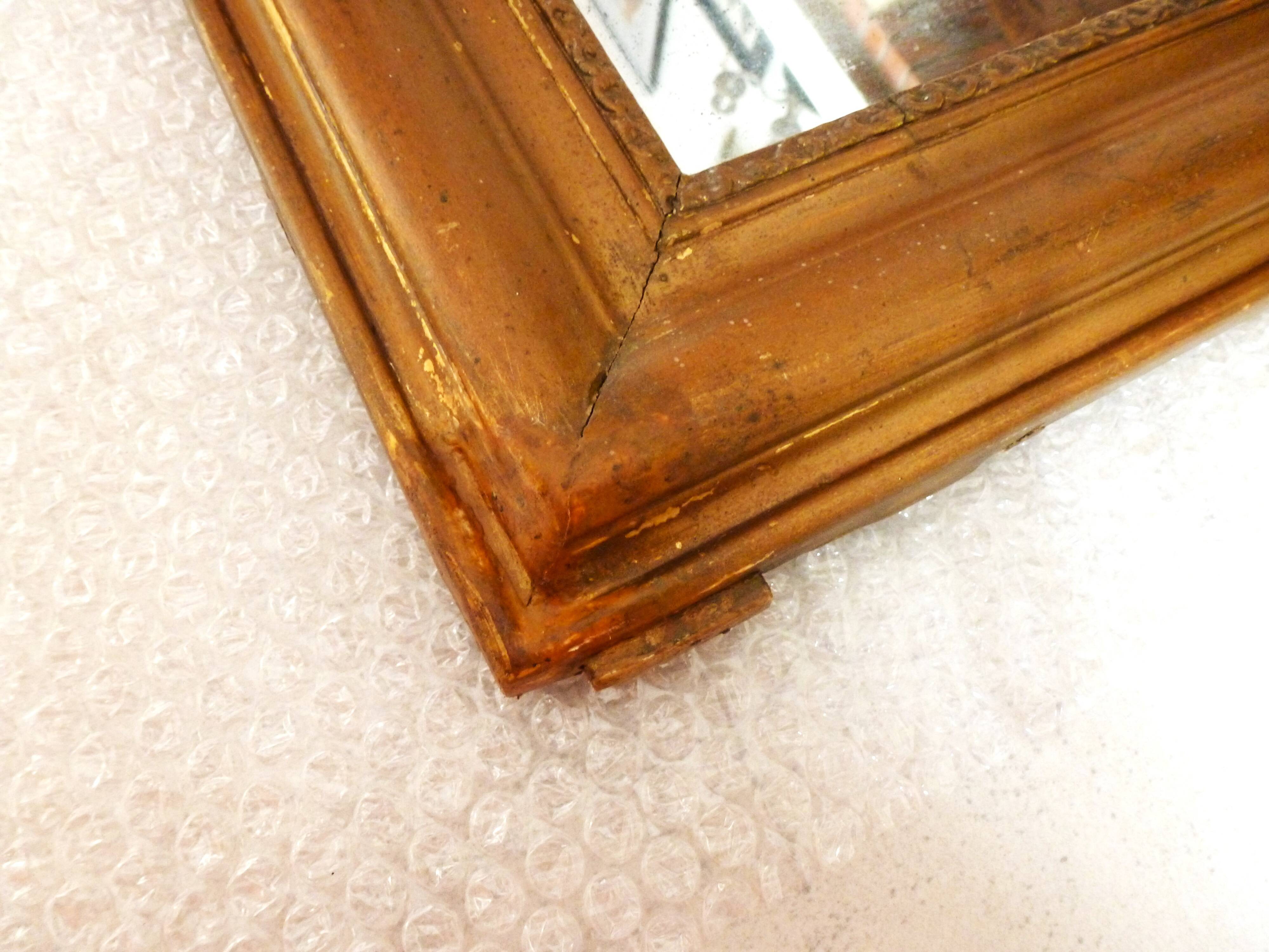 Large Louis-Philippe mercury mirror, antique mirror decoration.