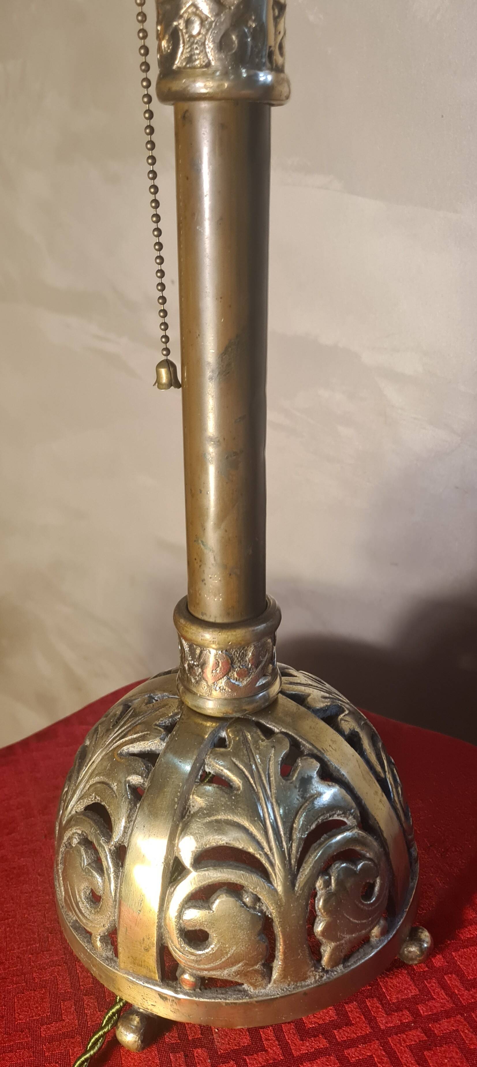 bronze and brass Art Nouveau floor lamp, very old, 60x27 lampshade