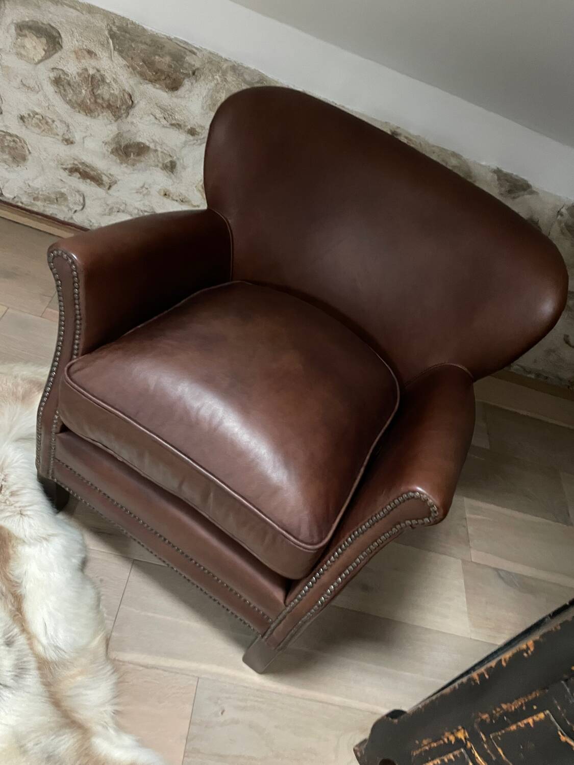 Fauteuil club en cuir