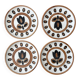 Lot de 4 assiettes à dessert boch La Louvière modèle kimono