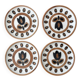 Set of 4 dessert plates Boch La Louvière model Kimono.