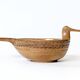 Hand-carved olive wood bowl, vintage Yugoslavian craftsmanship
