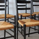 Chaises paillées italiennes noires