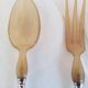 Salad cutlery, Alfénide Christofle, Tosca model, horn and silver metal.